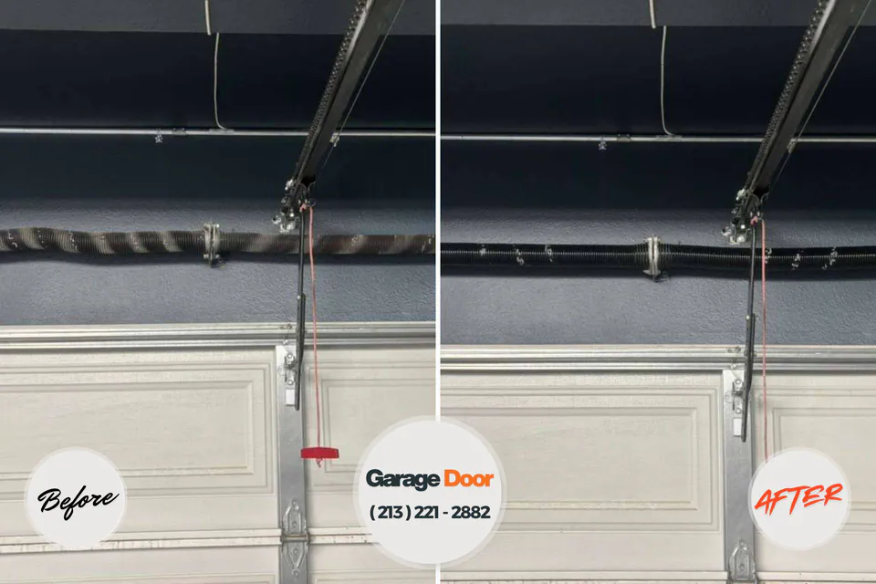 Before and after: garage door repair Steele, AL